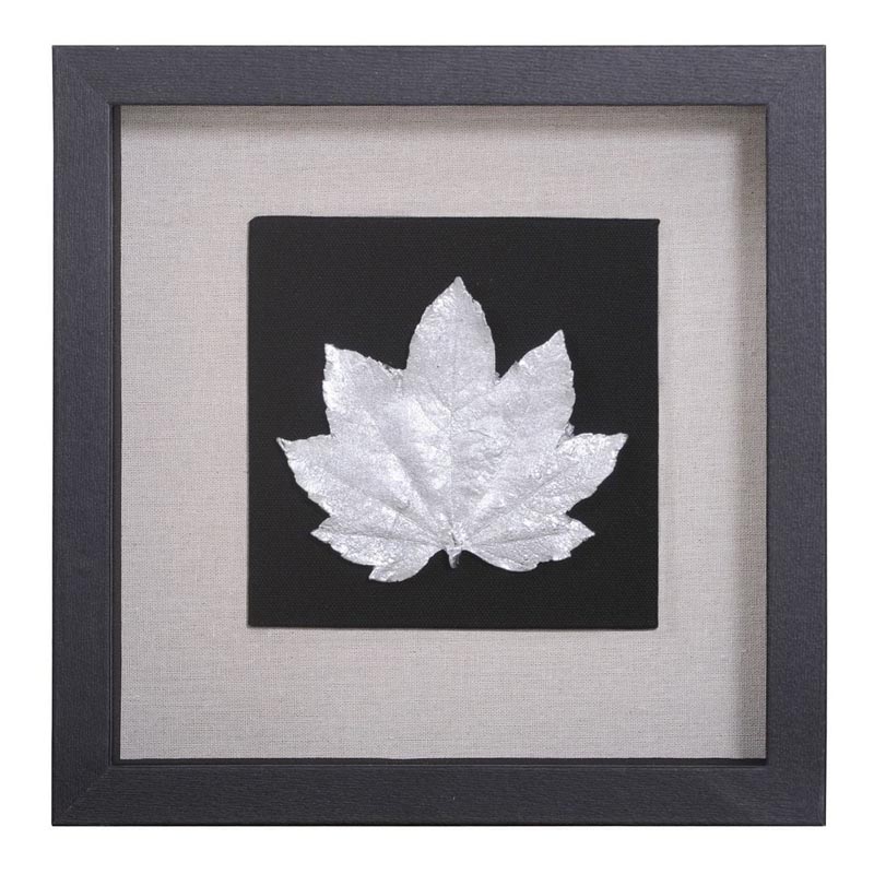 Панно Cassian Curled Maple Leaf Черный Серебряный Панно Cassian Curled Maple Leaf Черный Серебряный в Рязани | Loft Concept