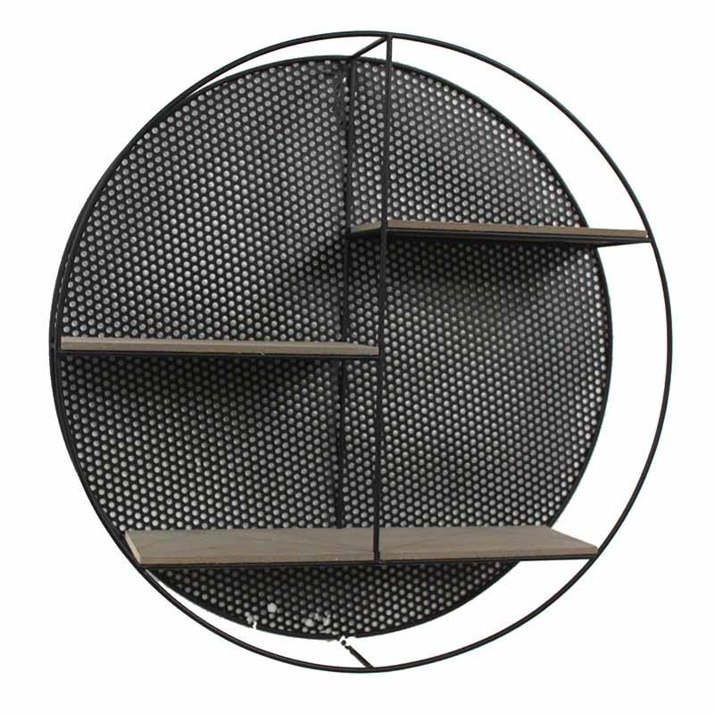 Полка Perforation Loft Circle Shelf Бежево-серый Черный Полка Perforation Loft Circle Shelf Бежево-серый Черный в Рязани | Loft Concept