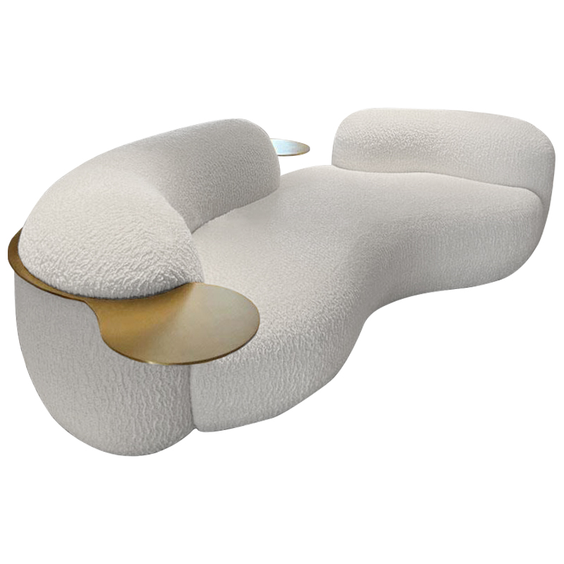 Диван Lammert White Boucle Sofa Белый Латунь Диван Lammert White Boucle Sofa Белый Латунь в Рязани | Loft Concept