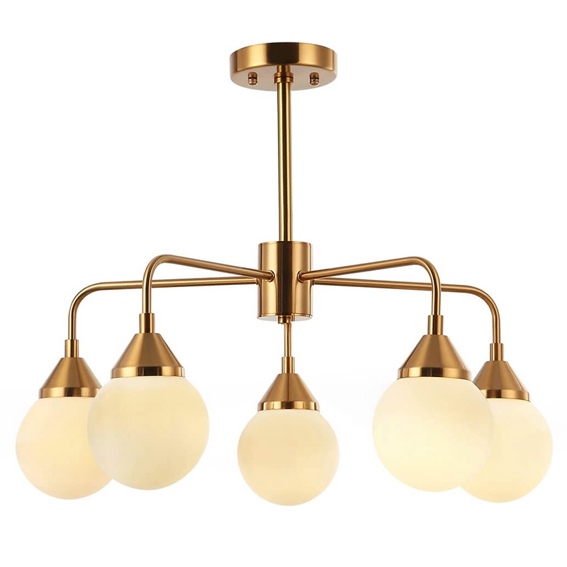 Люстра Phainon Gold Chandelier 5 Золотой Белый Люстра Phainon Gold Chandelier 5 Золотой Белый в Рязани | Loft Concept