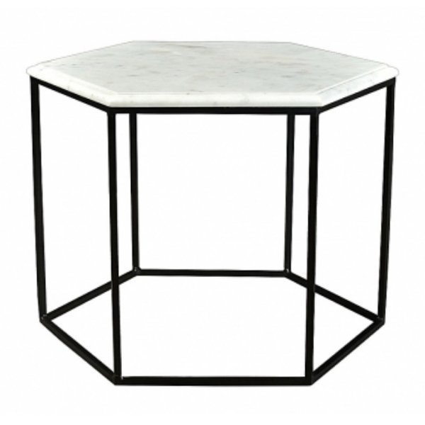 Кофейный столик Hexagon White Marble Белый Мрамор Bianco Черный матовый Кофейный столик Hexagon White Marble Белый Мрамор Bianco Черный матовый в Рязани | Loft Concept
