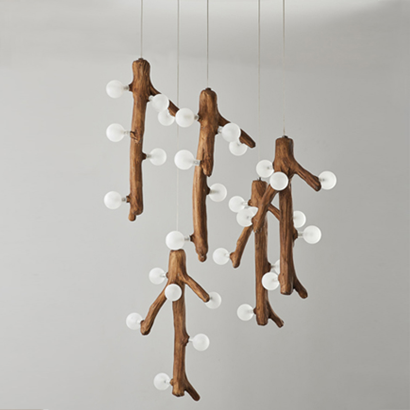 Люстра Tree branch Circle Chandelier Коричневый Белый Люстра Tree branch Circle Chandelier Коричневый Белый в Рязани | Loft Concept