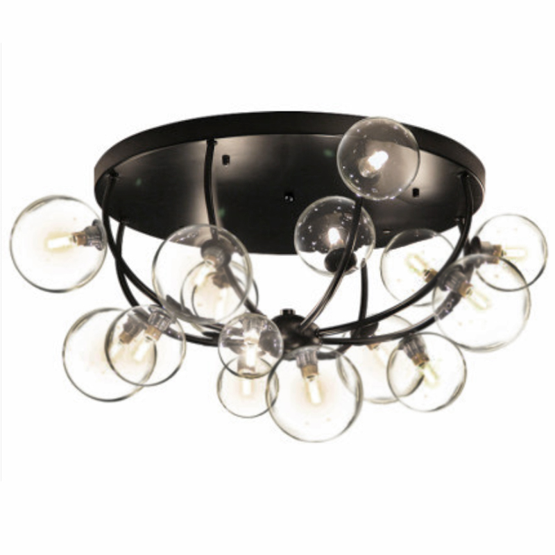 Потолочный светильник IONA Octo Ceiling  Черный матовый Прозрачное Стекло в Рязани | Loft Concept 
