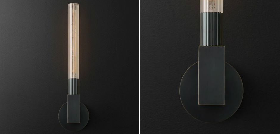 Бра RH CANNELLE wall lamp SINGLE Sconces Black Бра RH CANNELLE wall lamp SINGLE Sconces Black - Loft-Concept в Рязани