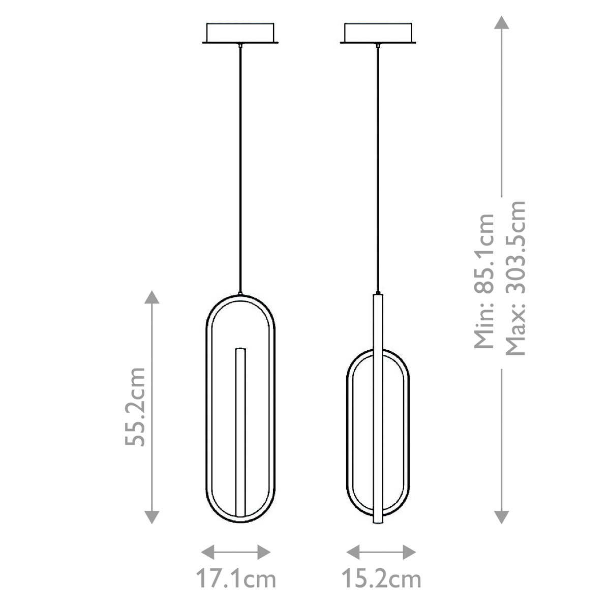 Подвесной светильник золотого цвета с двумя вытянутыми овальными рамками в форме скрепки Eurofase в Рязани