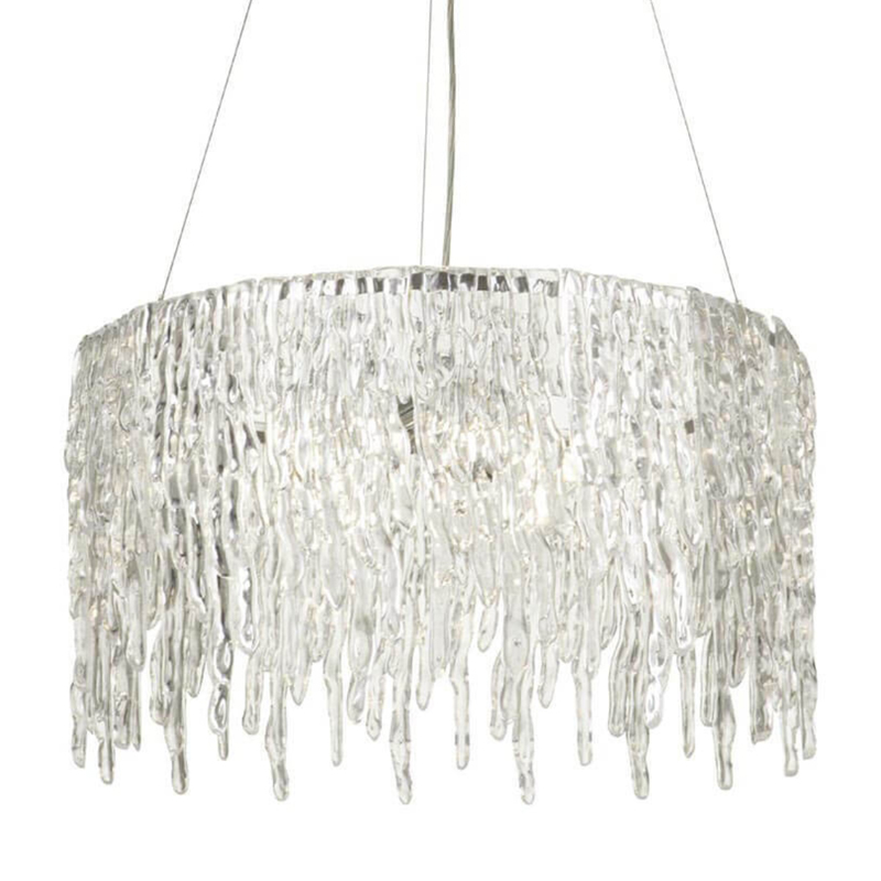 Люстра Cold Heart Silver Single Tier Chandelier Хром Прозрачное Стекло Люстра Cold Heart Silver Single Tier Chandelier Хром Прозрачное Стекло в Рязани | Loft Concept