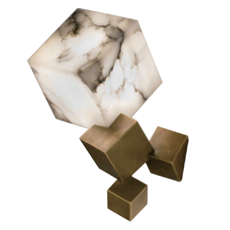 Бра Marble Cube Wall lamp Белый Мрамор Bianco Медь Бра Marble Cube Wall lamp Белый Мрамор Bianco Медь в Рязани | Loft Concept