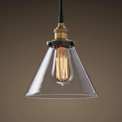 Подвесной светильник Loft Clear Glass Wide Cloche Черный Подвесной светильник Loft Clear Glass Wide Cloche Черный в Рязани | Loft Concept