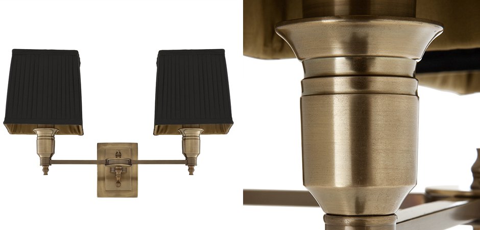 Бра Wall Lamp Lexington Double Brass+Black Бра Wall Lamp Lexington Double Brass+Black - Loft-Concept в Рязани