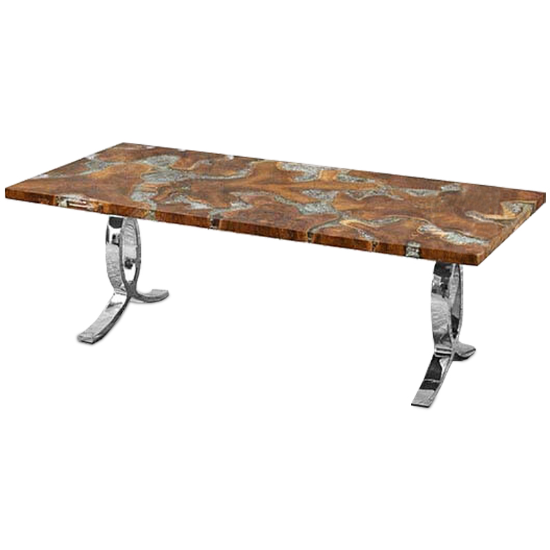 Обеденный стол Bradan Table Коричневый Хром Обеденный стол Bradan Table Коричневый Хром в Рязани | Loft Concept