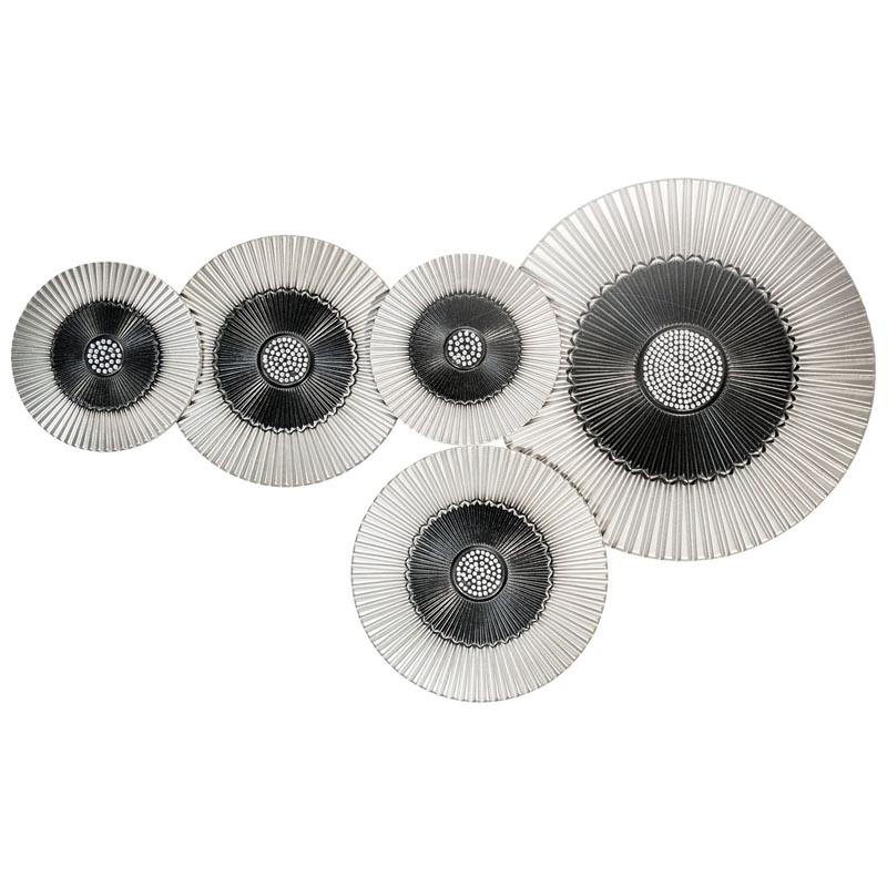 Арт-объект Rhinestone Wall Disc Silver and Black Серебряный Черный в Рязани | Loft Concept 