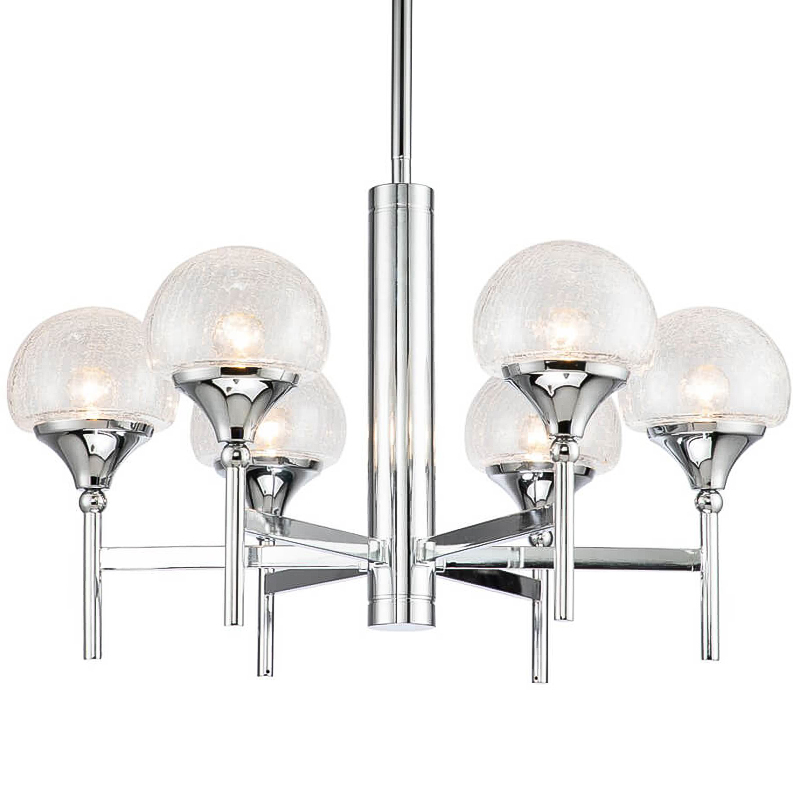 Люстра Lluis Chandelier 6 Хром Прозрачный Люстра Lluis Chandelier 6 Хром Прозрачный в Рязани | Loft Concept