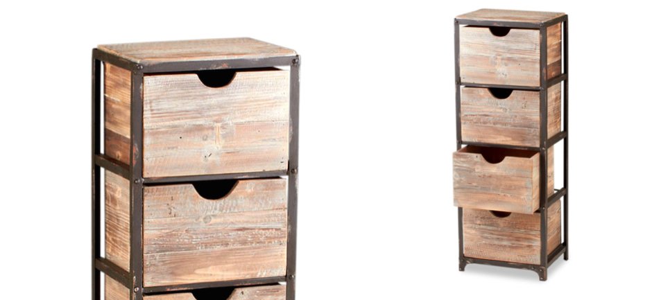 Тумба в винтажном стиле Industrial Metal Rust Tall Storage Shelf Тумба в винтажном стиле Industrial Metal Rust Tall Storage Shelf - Loft-Concept в Рязани