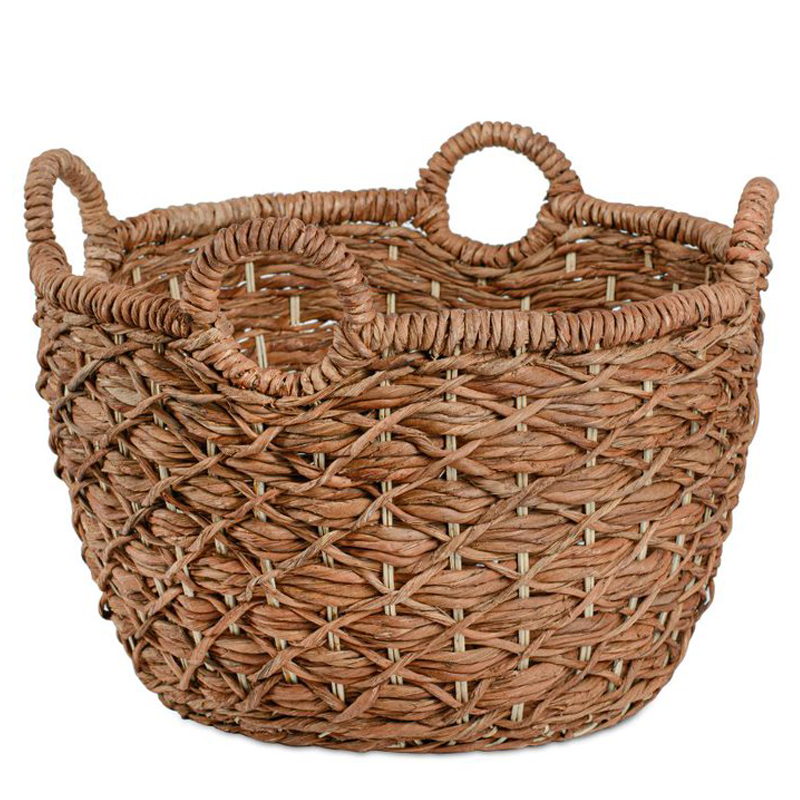 Корзина плетеная Wicker basket 4 handles Коричневый Корзина плетеная Wicker basket 4 handles Коричневый в Рязани | Loft Concept