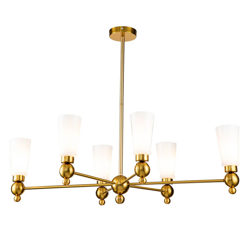 Люстра Chamila Chandelier 6 Латунь Белый Люстра Chamila Chandelier 6 Латунь Белый в Рязани | Loft Concept