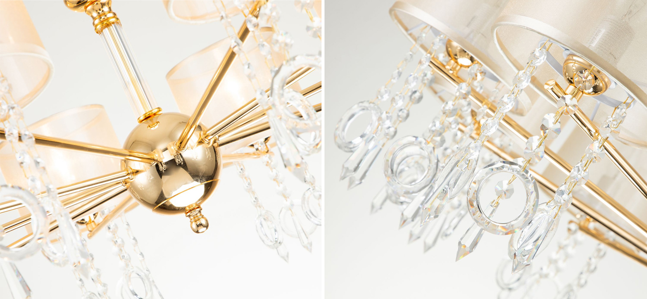 Большая люстра золотого цвета с хрустальным декором Crystal Things - фото №1