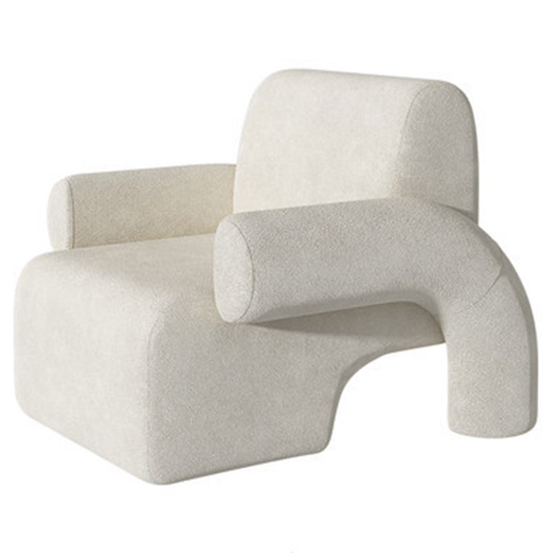Кресло Odom White Boucle Armchair Белый Кресло Odom White Boucle Armchair Белый в Рязани | Loft Concept