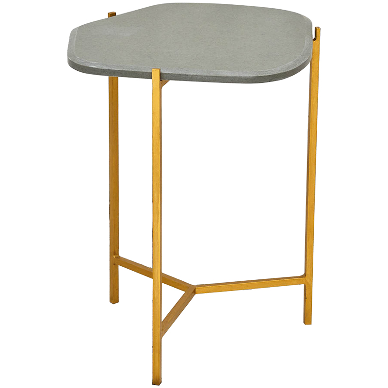 Приставной стол с серой каменной столешницей Tuan Side Table Grey Золотой Серый в Рязани | Loft Concept 