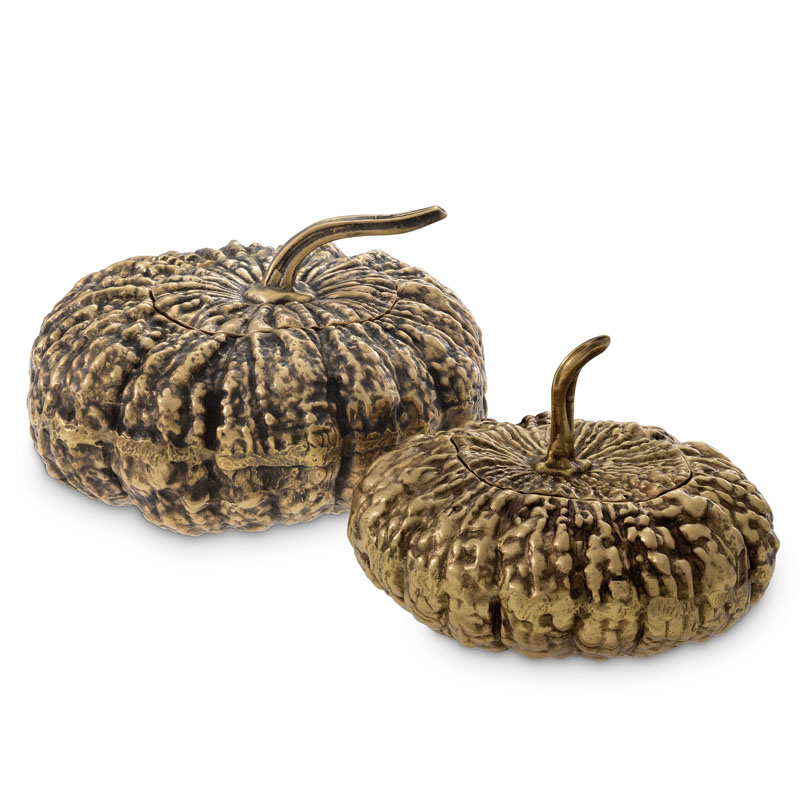 Набор шкатулок Eichholtz BOX CITROUILLE SET OF 2 Винтажная латунь Набор шкатулок Eichholtz BOX CITROUILLE SET OF 2 Винтажная латунь в Рязани | Loft Concept
