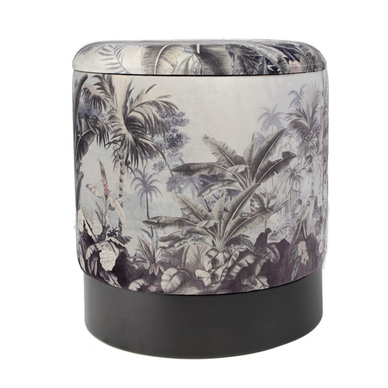 Пуф PUF Jungle Print plants Мульти Черный Пуф PUF Jungle Print plants Мульти Черный в Рязани | Loft Concept