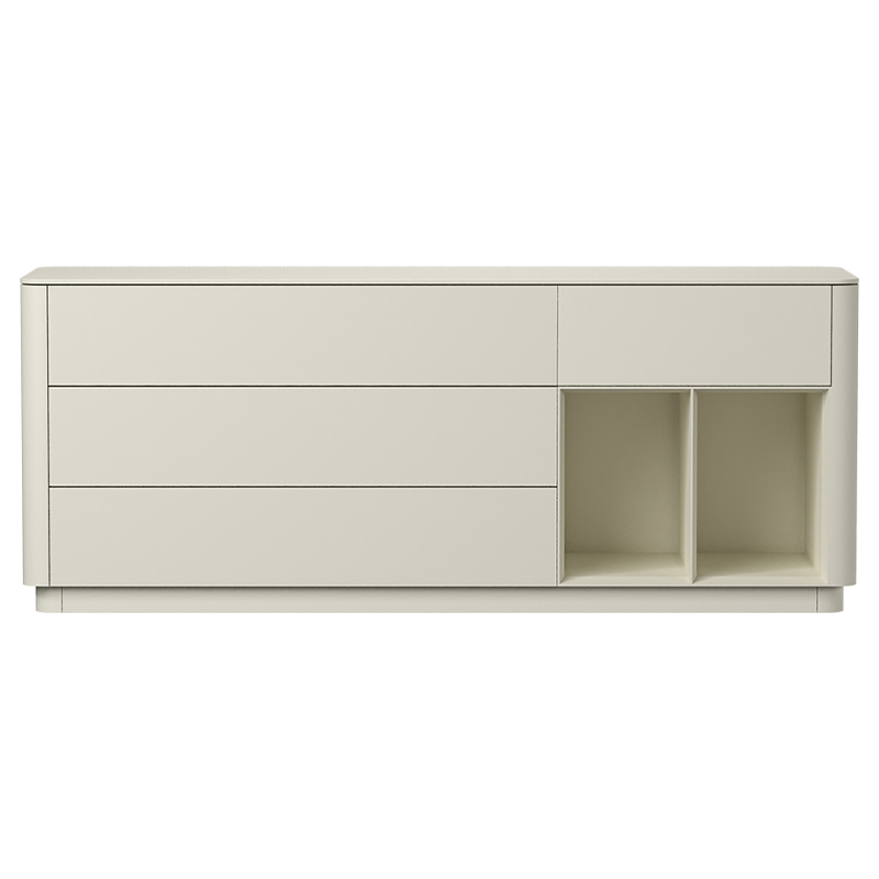 Тумба молочного цвета с ящиками и полками Tammi  Молочный в Рязани | Loft Concept 