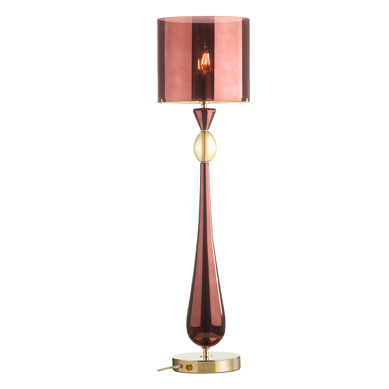 Настольная лампа Roser Burgundy Table Lamp Бургундский красный Золотой Настольная лампа Roser Burgundy Table Lamp Бургундский красный Золотой в Рязани | Loft Concept