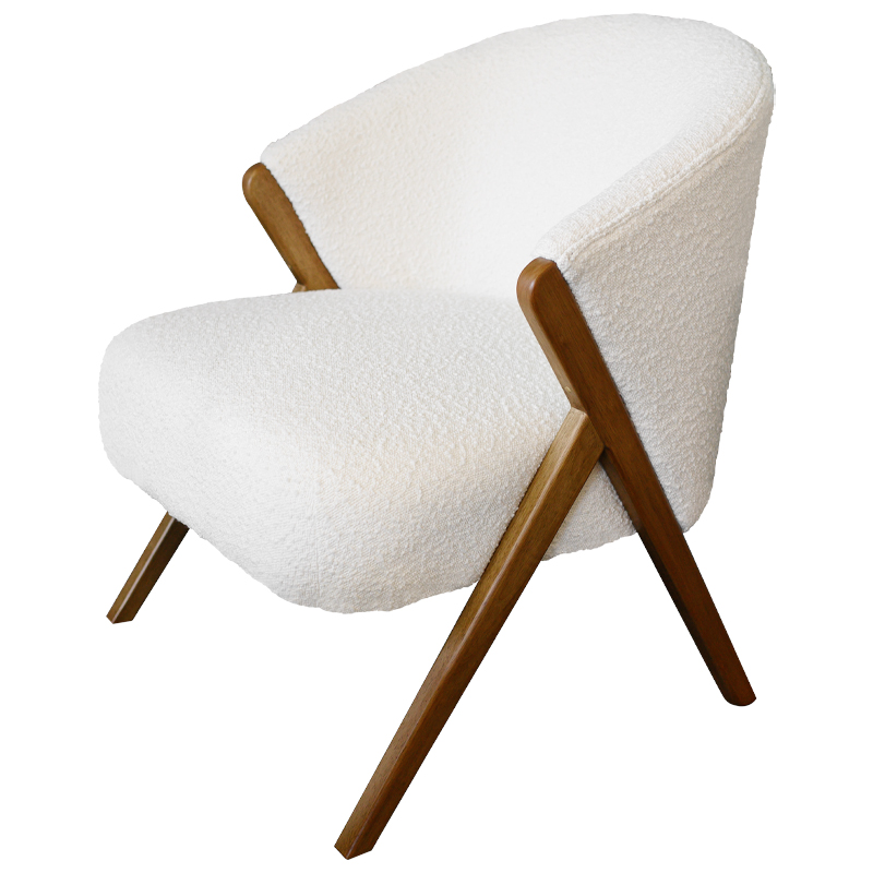 Кресло Etienne Boucle Armchair Коричневый Белый Кресло Etienne Boucle Armchair Коричневый Белый в Рязани | Loft Concept