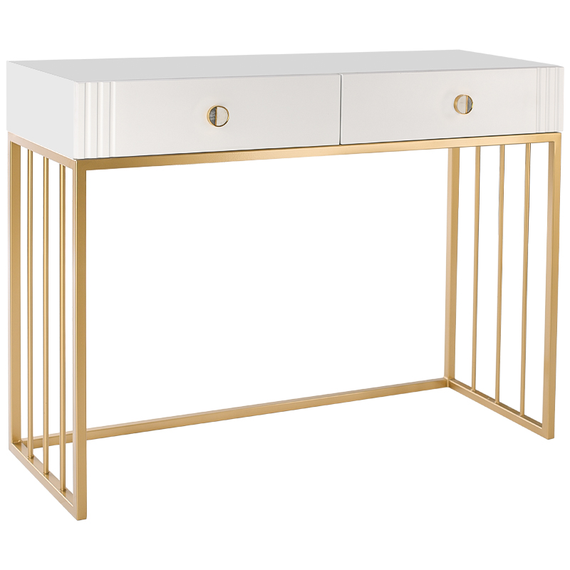 Консоль Caerwyn Console Белый Золотой Серый Консоль Caerwyn Console Белый Золотой Серый в Рязани | Loft Concept