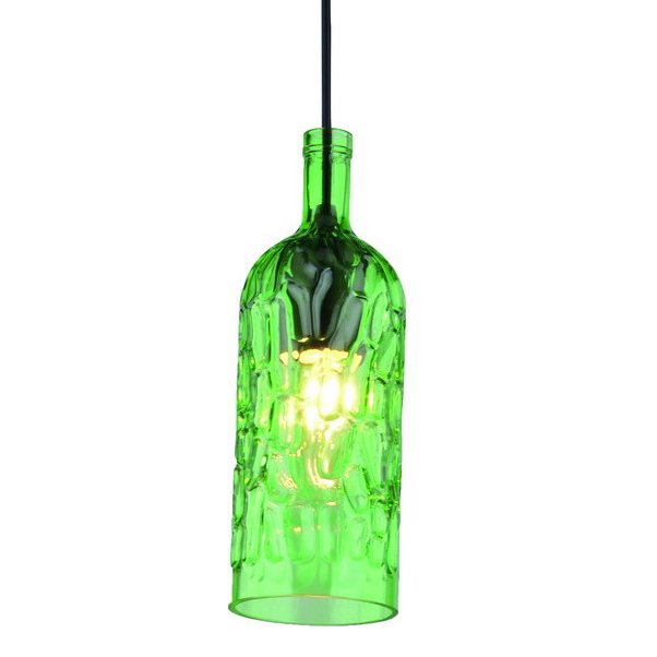 Подвесной светильник Geometry Glass Green Bottle Pendant Зеленый Подвесной светильник Geometry Glass Green Bottle Pendant Зеленый в Рязани | Loft Concept