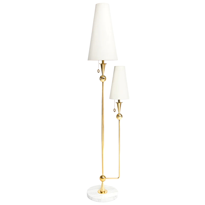 Торшер CARACAS FLOOR LAMP Латунь Античная полированная Белый Белый Мрамор Bianco Торшер CARACAS FLOOR LAMP Латунь Античная полированная Белый Белый Мрамор Bianco в Рязани | Loft Concept