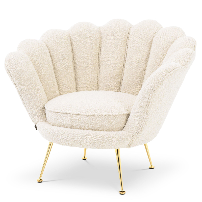 Кресло Eichholtz Chair Trapezium Boucle cream Кремовый Латунь Кресло Eichholtz Chair Trapezium Boucle cream Кремовый Латунь в Рязани | Loft Concept