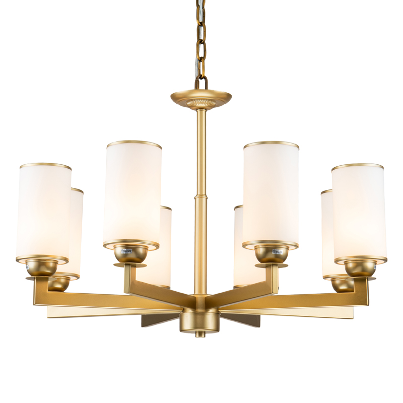 Люстра Amoret Chandelier 76 Латунь Белое матовое стекло Люстра Amoret Chandelier 76 Латунь Белое матовое стекло в Рязани | Loft Concept