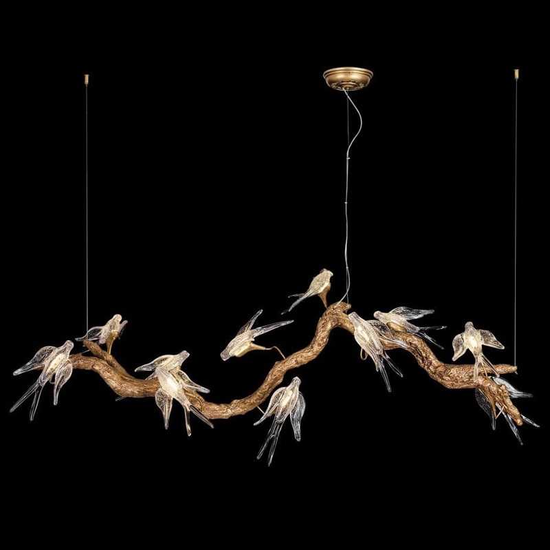 Декоративная светодиодная люстра The swallow nest Медь Прозрачный Декоративная светодиодная люстра The swallow nest Медь Прозрачный в Рязани | Loft Concept