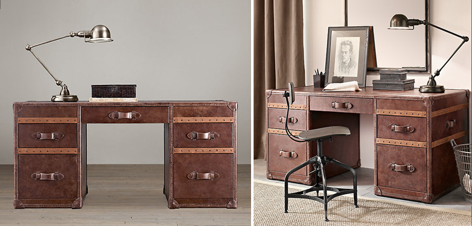 Рабочий Стол Натуральная Кожа RH Mayfair Steamer Trunk Рабочий Стол Натуральная Кожа RH Mayfair Steamer Trunk - Loft-Concept в Рязани
