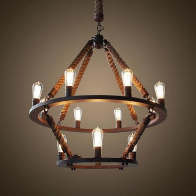 Люстра Rope Filament Chandelier Черный Люстра Rope Filament Chandelier Черный в Рязани | Loft Concept
