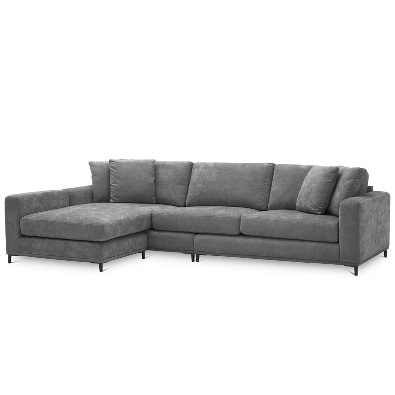 Диван Eichholtz Sofa Feraud Lounge grey Серый Черный в Рязани | Loft Concept 