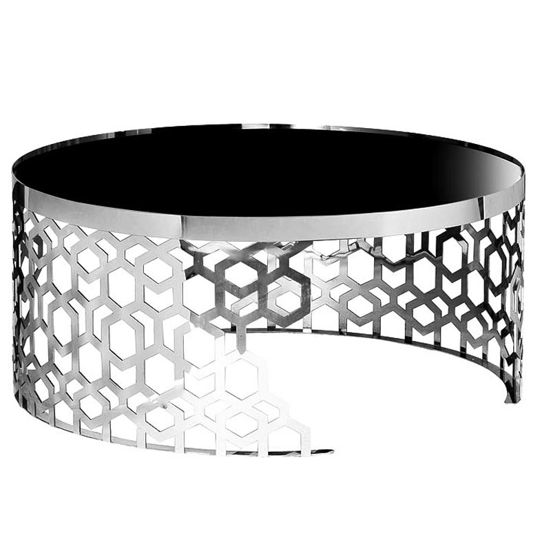 Кофейный стол Yen Geometry Table Silver 90 Серебряный Черный Кофейный стол Yen Geometry Table Silver 90 Серебряный Черный в Рязани | Loft Concept