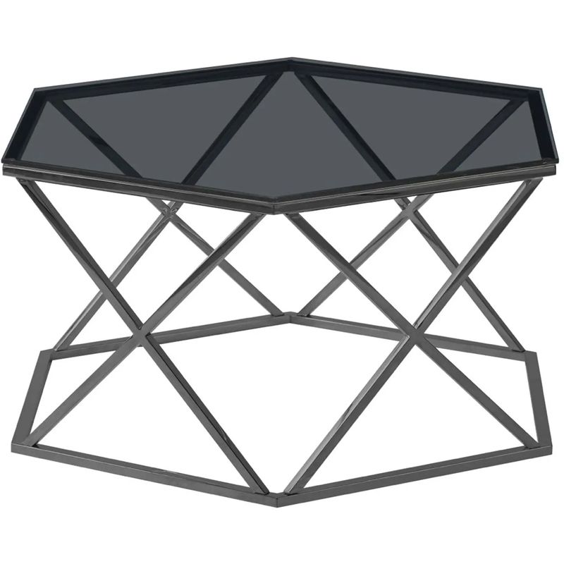 Столик кофейный Ormando Collection Dark Chrome №1 Темный хром Стекло Смок Столик кофейный Ormando Collection Dark Chrome №1 Темный хром Стекло Смок в Рязани | Loft Concept