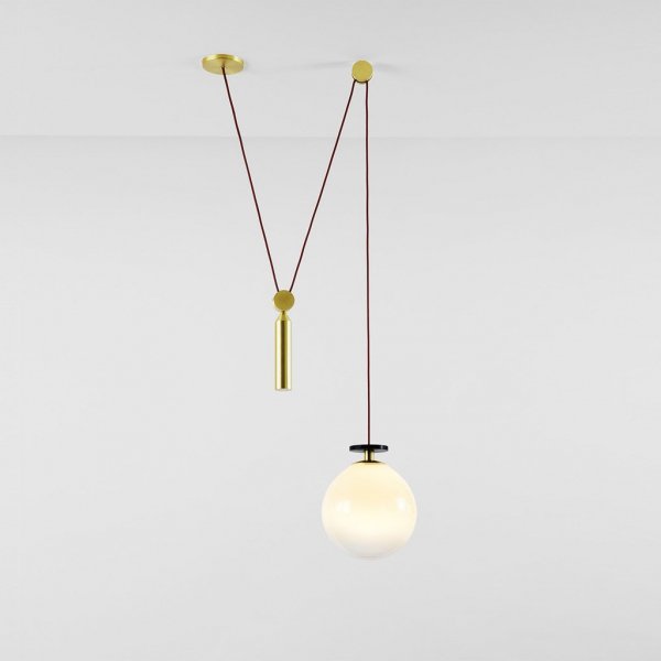 Подвесной светильник Shape up Pendant Globe White Латунь Белый Подвесной светильник Shape up Pendant Globe White Латунь Белый в Рязани | Loft Concept