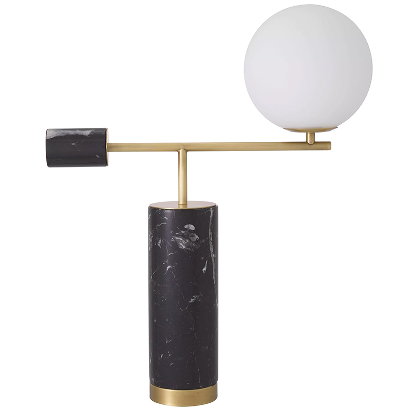 Настольная лампа Eichholtz Table Lamp Xperience Black Черный Мрамор Nero Латунь Белое матовое стекло Настольная лампа Eichholtz Table Lamp Xperience Black Черный Мрамор Nero Латунь Белое матовое стекло в Рязани | Loft Concept