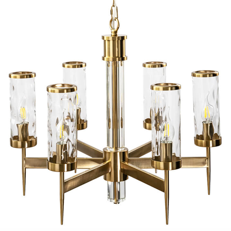 Люстра Brass Wheel Small в Американском стиле Латунь Прозрачный Люстра Brass Wheel Small в Американском стиле Латунь Прозрачный в Рязани | Loft Concept