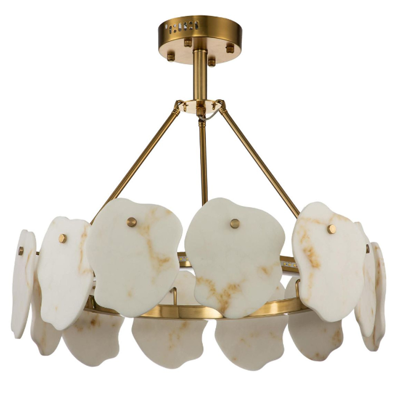 Люстра Мрамор Lucretia Marble Round Chandelier 60 см Латунь Белый Мрамор Bianco Люстра Мрамор Lucretia Marble Round Chandelier 60 см Латунь Белый Мрамор Bianco в Рязани | Loft Concept