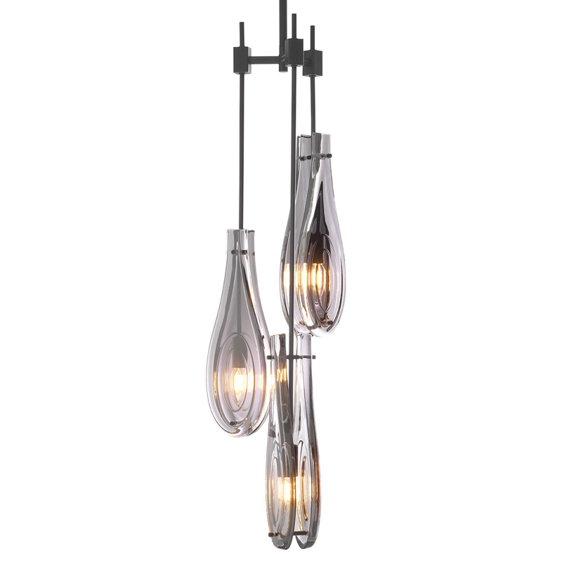 Люстра Eichholtz Chandelier Bellano S Bronze Темная бронза Стекло Смок Люстра Eichholtz Chandelier Bellano S Bronze Темная бронза Стекло Смок в Рязани | Loft Concept