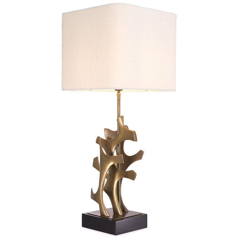 Настольная лампа Eichholtz Table Lamp Agape Brass Белый Латунь Настольная лампа Eichholtz Table Lamp Agape Brass Белый Латунь в Рязани | Loft Concept