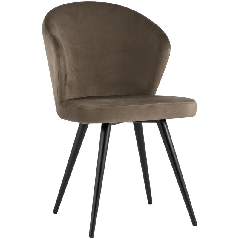 Стул Коричневый Бархат Volante Chair Коричневый Черный Стул Коричневый Бархат Volante Chair Коричневый Черный в Рязани | Loft Concept