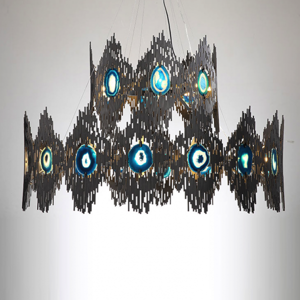 Люстра Calypso Chandelier 24 Золотой Графит Морская синь Люстра Calypso Chandelier 24 Золотой Графит Морская синь в Рязани | Loft Concept