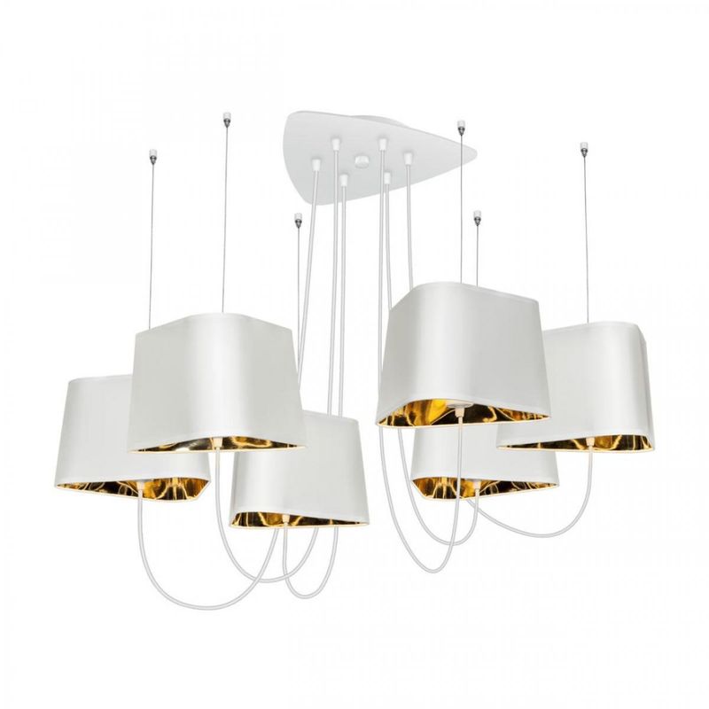 Люстра Designheure Lighting White 6 плафонов Белый Золотой Люстра Designheure Lighting White 6 плафонов Белый Золотой в Рязани | Loft Concept