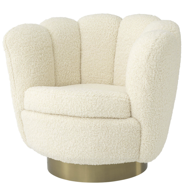 Кресло Eichholtz Swivel Chair Mirage cream Кремовый Матовая латунь Кресло Eichholtz Swivel Chair Mirage cream Кремовый Матовая латунь в Рязани | Loft Concept