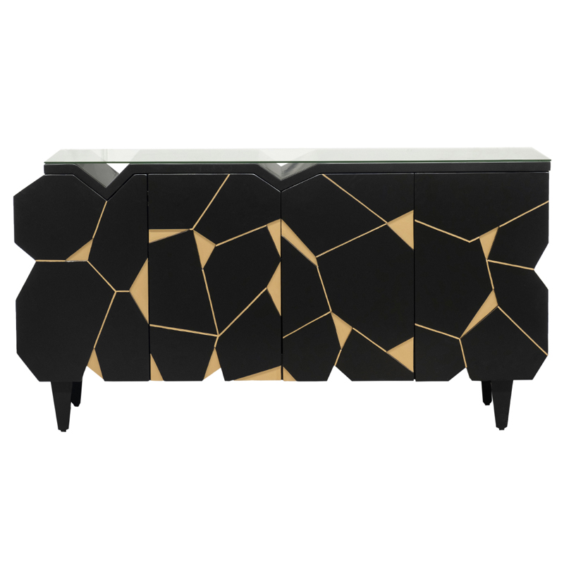 Комод геометрический декор Mosaik Chest of drawers Черный Черный Золотой Комод геометрический декор Mosaik Chest of drawers Черный Черный Золотой в Рязани | Loft Concept
