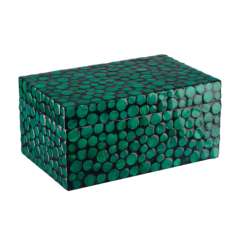 Шкатулка Box Nacre Черный Малахит (зеленый) Шкатулка Box Nacre Черный Малахит (зеленый) в Рязани | Loft Concept
